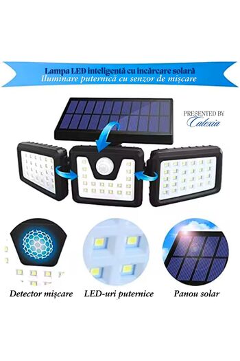 OEM Set of 2 Solar LED Lamps 3 In 1, 82 LEDs, Motion Sensor, 3 Modes, Waterproof, Outdoor