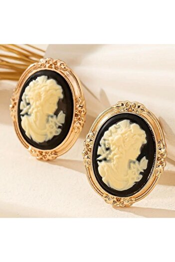 Burroe Atalier Vintage Boho Tarzı Elegant Saray İlhamlı Kabartma Tasarım Küpe