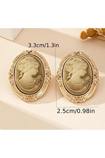 Burroe Atalier Vintage Boho Tarzı Elegant Saray İlhamlı Kabartma Tasarım Küpe