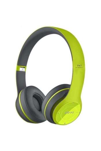 Generic P47 Bluetooth Over-Ear Headphones Green/Grey