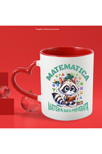 StoryGift Romania Cana Cu Sconcs Cu Caiet Matematica Cifre Text Matematica Materia Mea Preferata S, Cu Maner Inim Stg