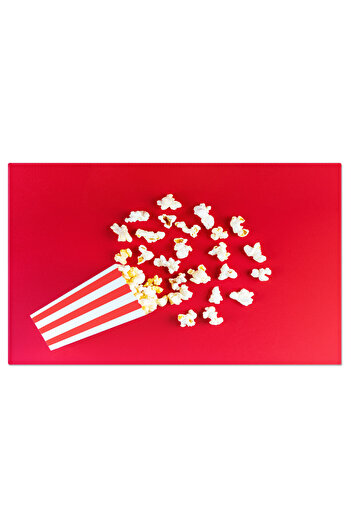 StoryGift Romania Canvas Print Delicious Cheese Popcorn Spilling Out of a Red Striped Basket A Delight
