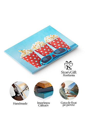 StoryGift Romania Canvas Painting 70 X 50cm Three-dimensional Experience Delicious Popcorn With 3D Glasses, Savuran Stg