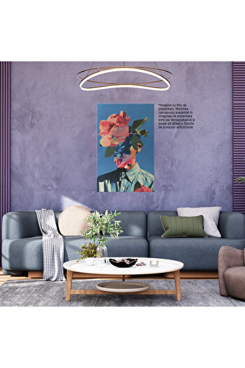 StoryGift Romania Canvas Painting Man With Face Covered In Wild Flowers - Shirt And Delicate Flowers, Painting