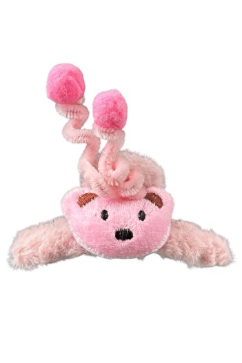 TAKIŞTIR Powder Color Teddy Bear Figured Plush Latch Buckle