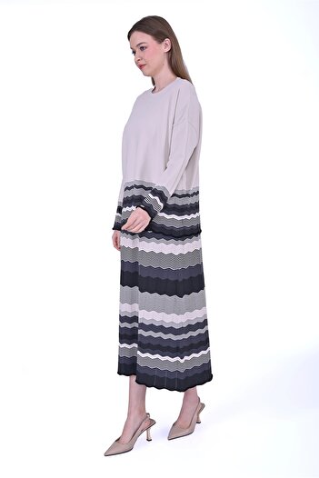 Invee İnvee 7027 Beige Knitwear Tunik