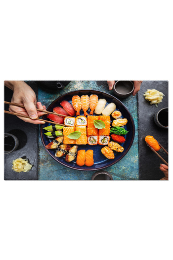 StoryGift Romania Canvas Print - Delicacies of Japanese Cuisine - Sushi and Sashimi