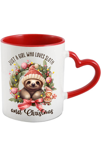 StoryGift Romania Sloth mug with the message "Just a girl who loves sloth and Christm, With ,STG