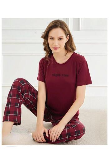 Mihra Women's Cycling Collar Mi̇lan Lycra Short Sleeve Pajama Set 50107Bb - 1 Piece