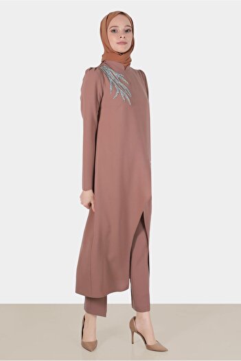 Alvina Stone Detailed Double Trousers Set - 30262
