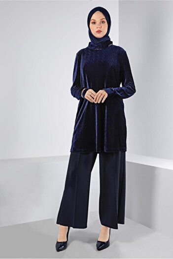 Alvina Wrinkled Look Velvet Tunic 43442