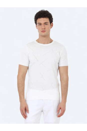 Kip Ecru Crew Neck - Jacquard Knitwear Design