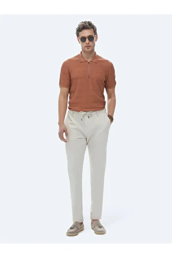 Kip Ecru Woven - Jogging Fit Casual Trousers