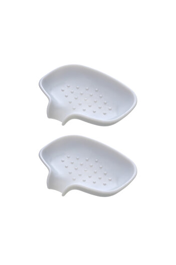 Viyogo Set of 2 silicone soap dishes with drain, 14.5 x 8.5 x 2.5 cm, gray