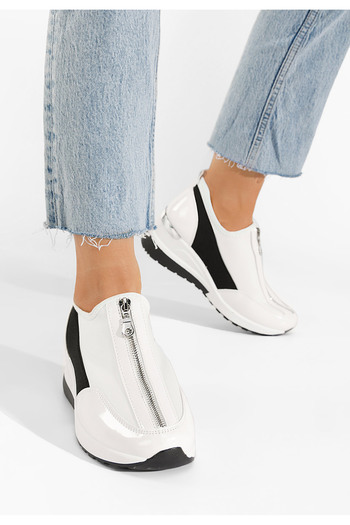 B T Shoes Bílé dámské tenisky na klínku Dollie