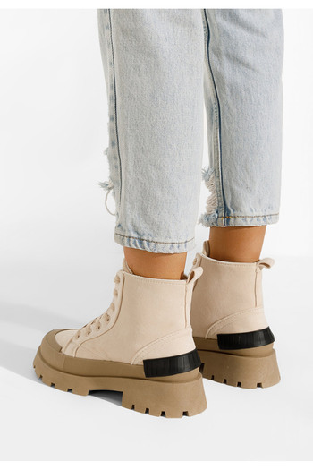 B T Shoes Béžové dámské kotníkové boty Serrena