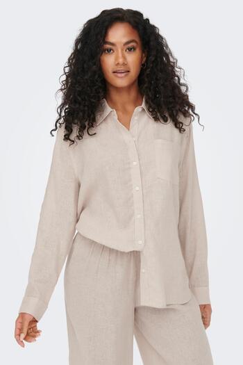 ONLY 15259585 Γυναικείο πουκάμισο Onltokyo L/s Lin Bl Shirt Pnt Noos