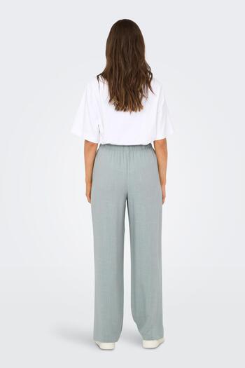 ONLY Only 15322263 Onlsıesta Mw Pull-Up Linen Bl Pnt Noos Women's Trousers