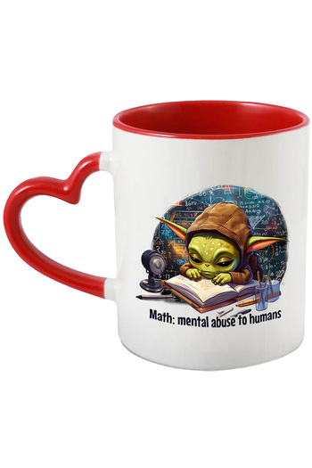 StoryGift Romania Cana Cu Un Extraterestru Verde Care Studiaza | Ilustratie | Matematica | Somnoro, Cu ,stg