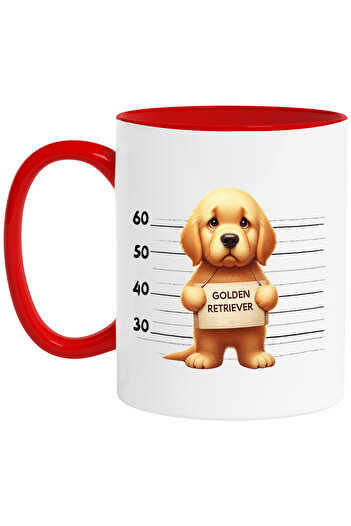 StoryGift Romania Mug with Golden Retriever, dog, pet, illustration, small, scared, s, With ,STG