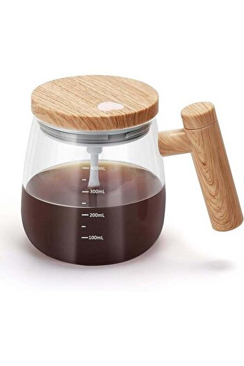 Generic Glass Electric High Speed Mixing Cup, Self Stirring Coffee Mug with Lid & Handle, 400ml Battery Powe