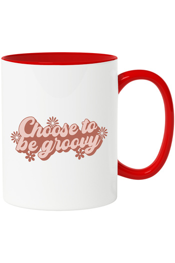 StoryGift Romania Popcorn mug with a message that encourages you to choose to be cool with Red Handle, With M,STG.