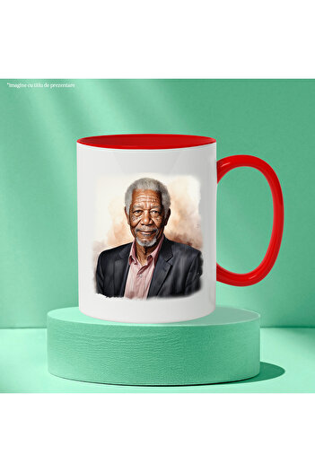 StoryGift Romania Mug With Morgan Freeman, Actor, Celebrity, Hollywood, Movies, Multicolor 330 ml,, With ,STG .