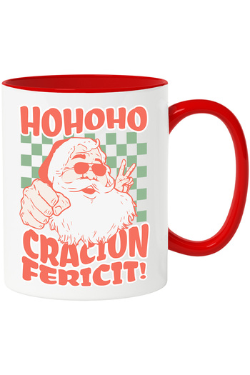 StoryGift Romania Mug hohoho Merry Christmas Funny Santa Claus Cool Celebration, 330ml, Ceramic with R Handle, With ,STG