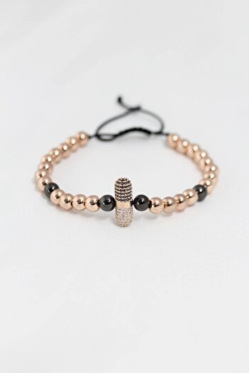 Clariss Rose Color Steel Elevator Bracelet with Zircon Object