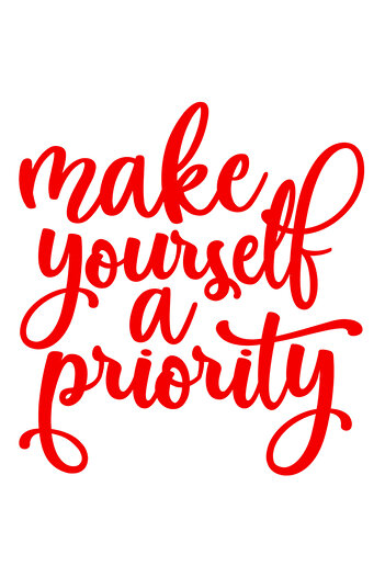 StoryGift Romania Adhesive Sticker 90CM Exterior with encouraging message in English "Make yourself a priority" - so you