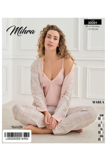 Mihra Marla Sabahlıklı Pijama Takımı