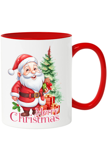 StoryGift Romania Mug with Santa Claus bringing gifts with the message "Merry Christmas", Merry Christmas, With,STG.