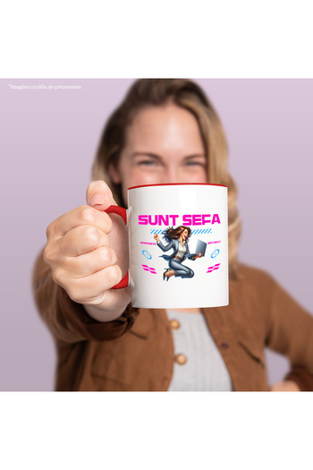 StoryGift Romania Happy Woman Mug with text I'm the Boss Work harder, 330ml, Ceramic with Ro Handle, With,STG.