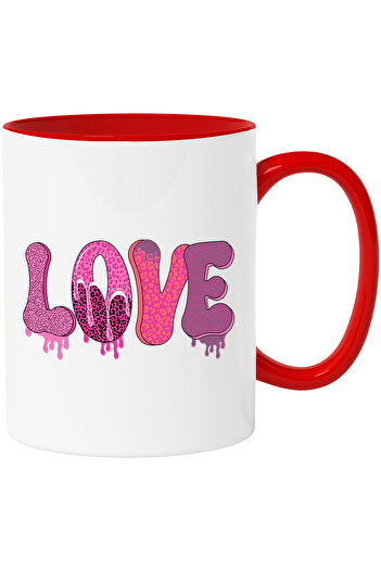 StoryGift Romania Mug with the message "Love", Valentine's Day, illustration, pink, red, liquid, love, , With ,STG