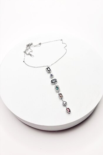 New Obsessions Crystal 7 Stone Luck Chakra Steel Necklace
