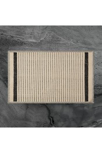 Evidea Soft Linya 2-Piece Bath Mat - Ecru - 60X100 cm + 50X60 cm