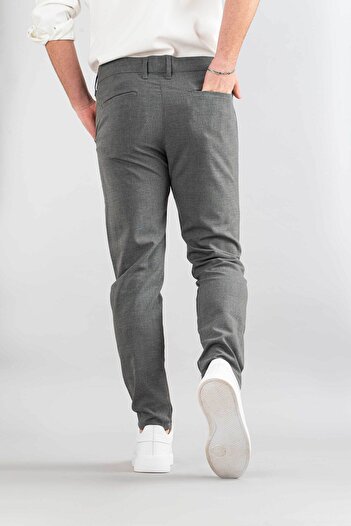 bombe Erkek Koyu Gri Slim Fit Dar Kesim Jogger Pantolon Siyah