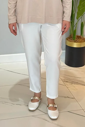 Missemramiss Basic Comfort Trousers 4831 Ecru
