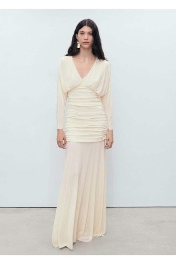 MANGO Woman Long Dress with Drap