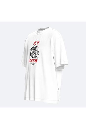 Shout Унісекс футболка Beyaz Oversize Culture Dragon Kanji