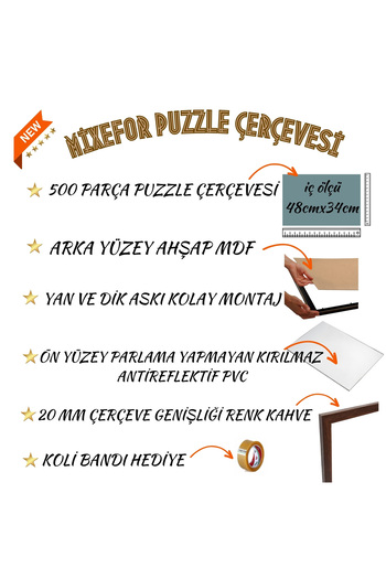mixefor 260 and 500 Piece Puzzle Jigsaw Puzzle Frame Measure 48cm X 34cm Color Gold