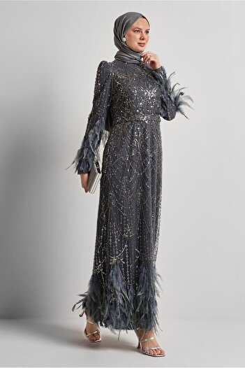 Alvina PUL PAYETLİ ABİYE ELBİSE 50501