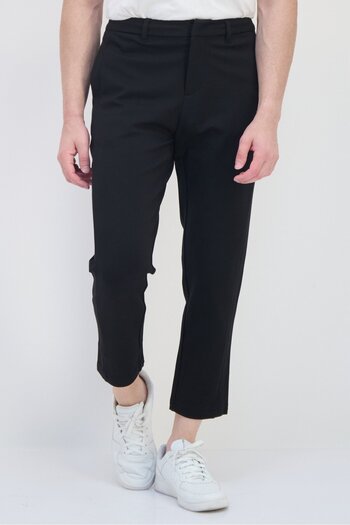 Selected Homme Men Regular Fit Solid Dress Pants Black