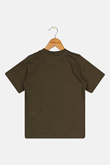 DSquared2 Toddlers Boy Short Sleeves Brand Logo T-Shirt, Dark Olive