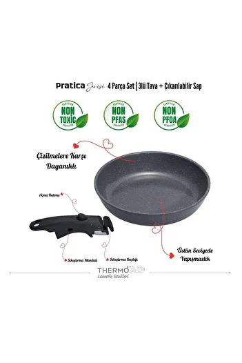 ThermoAD |   Series of Pratica |   Pan Set |   4 Pieces |   Grey