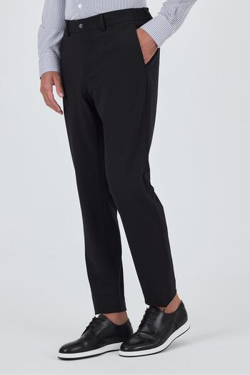 İmza Black Flexible Side Pocket Casual Slim Fit Jogger Trousers 1003250162