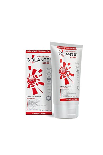 Solante Acnes Spf 50+ 150 Ml Güneş Kremi (yağlı Ve Akneye Yatkın Ciltlere Özel)