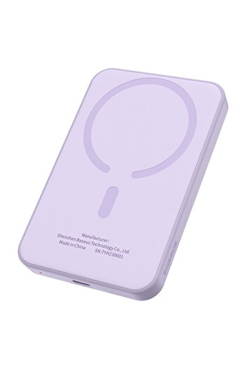 Baseus External Battery, Baseus, Magnetic, Fast Charging, USB-C, 5000mAh, 20W, Magnetic Mini, Purple