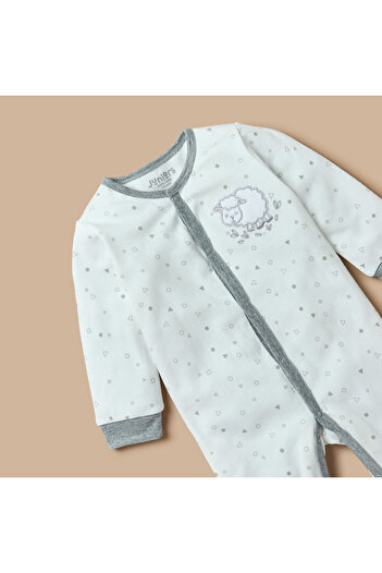 Juniors All-Over Print Closed Feet Sleepsuit with Long Sleeves