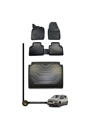 Black Gold Citroen Berlingo 2018-2024 3D Havuzlu Paspas + Bagaj Havuzu İkili SET